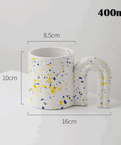 Alternative view of Creative Door Handle Design Handmade Big Ceramic Mugs, White