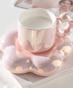 Flower Petal Porcelain Coffee Cup