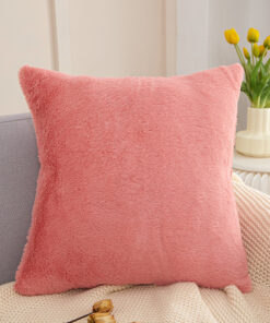 Modern Cushion Cases 45x45cm Faux Rabbit Pink