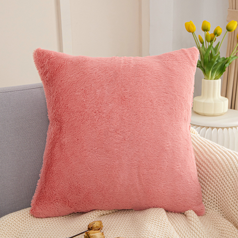 Modern Cushion Cases 45x45cm Faux Rabbit Pink