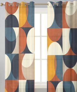 Scandinavian Medieval Geometry Tulle Curtains