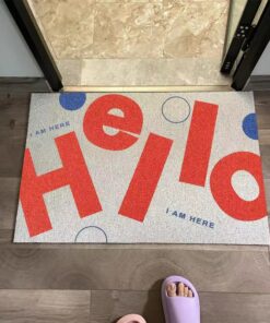 Alternative view of Hello Slogan Non-slip Entrance Door Mat