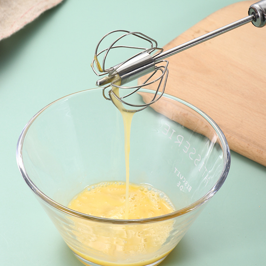 Semi-automatic Egg Beater 304 Stainless Steel Egg Whisk - Image 3