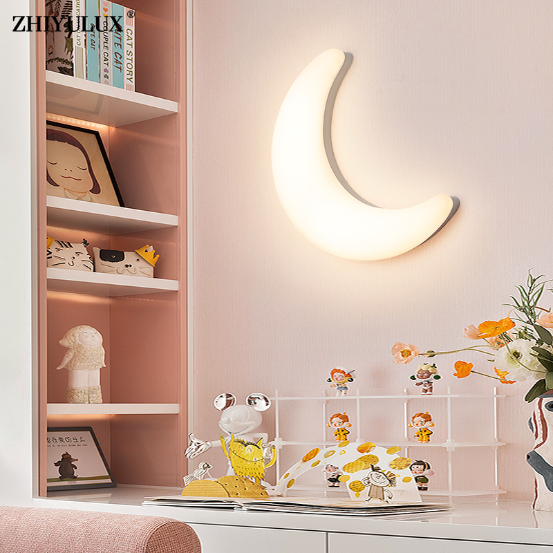 Simple Moon Modern LED Wall Lights for Children Bedroom - Image 3