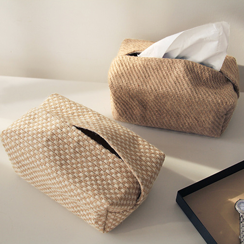 Japanese Art Simple Cotton Linen Tissue Box - Image 3