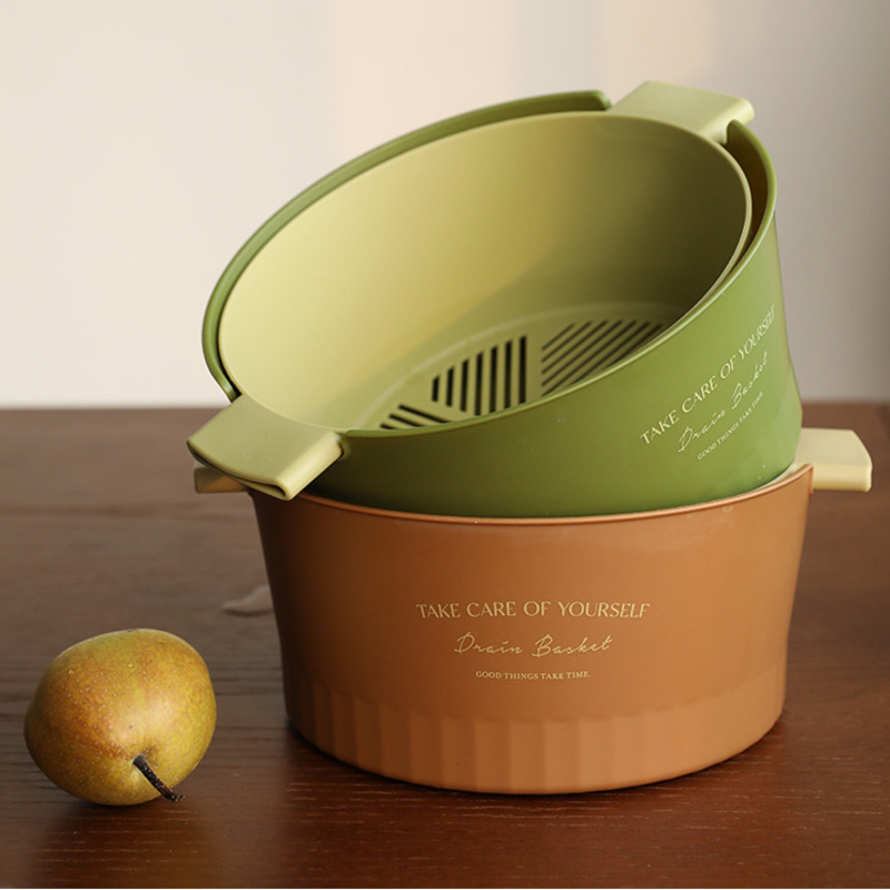 Double Layer Filter Washing Vegetable Fruit Drainage Basket - Image 2