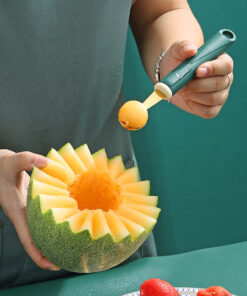 Stainless Steel Melon Spoon With Silicone Handle, 4pcs