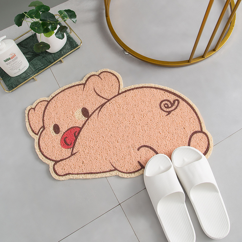 Welcome Pig Doormat Mat Entrance Rug Hallway Rectangle