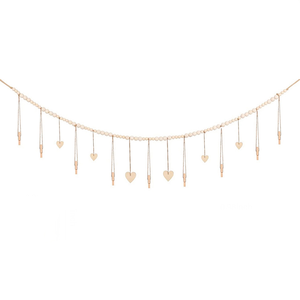 Wooden Beads Photo Display Garland Wall Hanging - Image 4