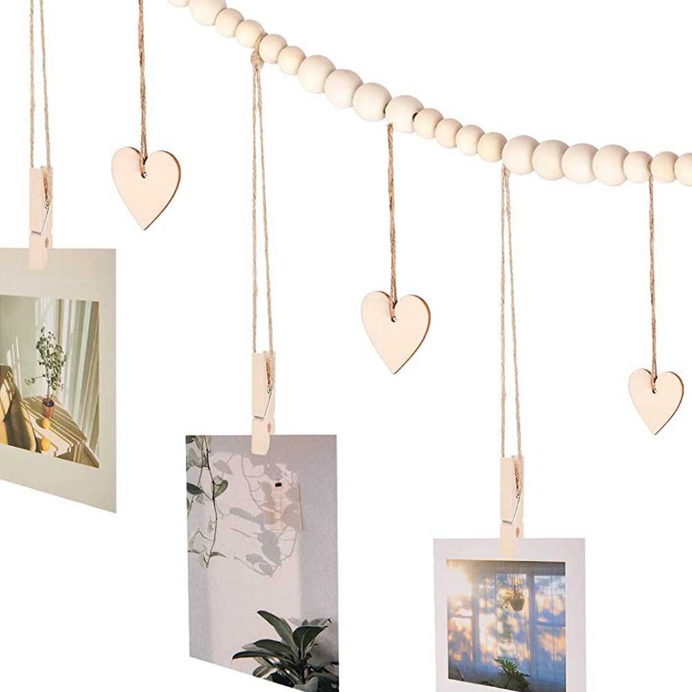 Wooden Beads Photo Display Garland Wall Hanging - Image 6