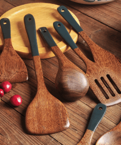 Natural Wooden Non-stick Cooking Utensils Set