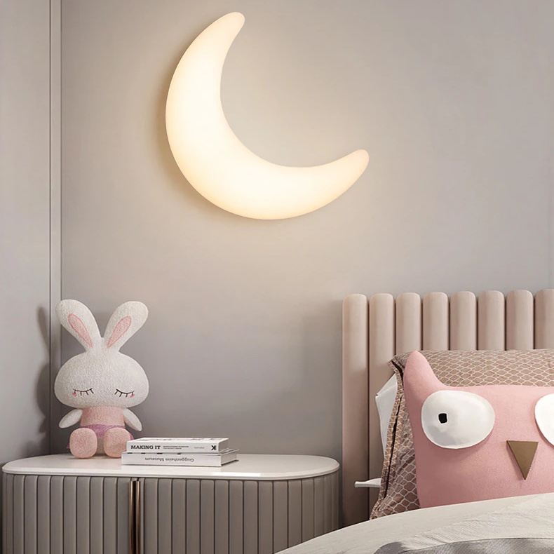 Simple Moon Modern LED Wall Lights for Children Bedroom