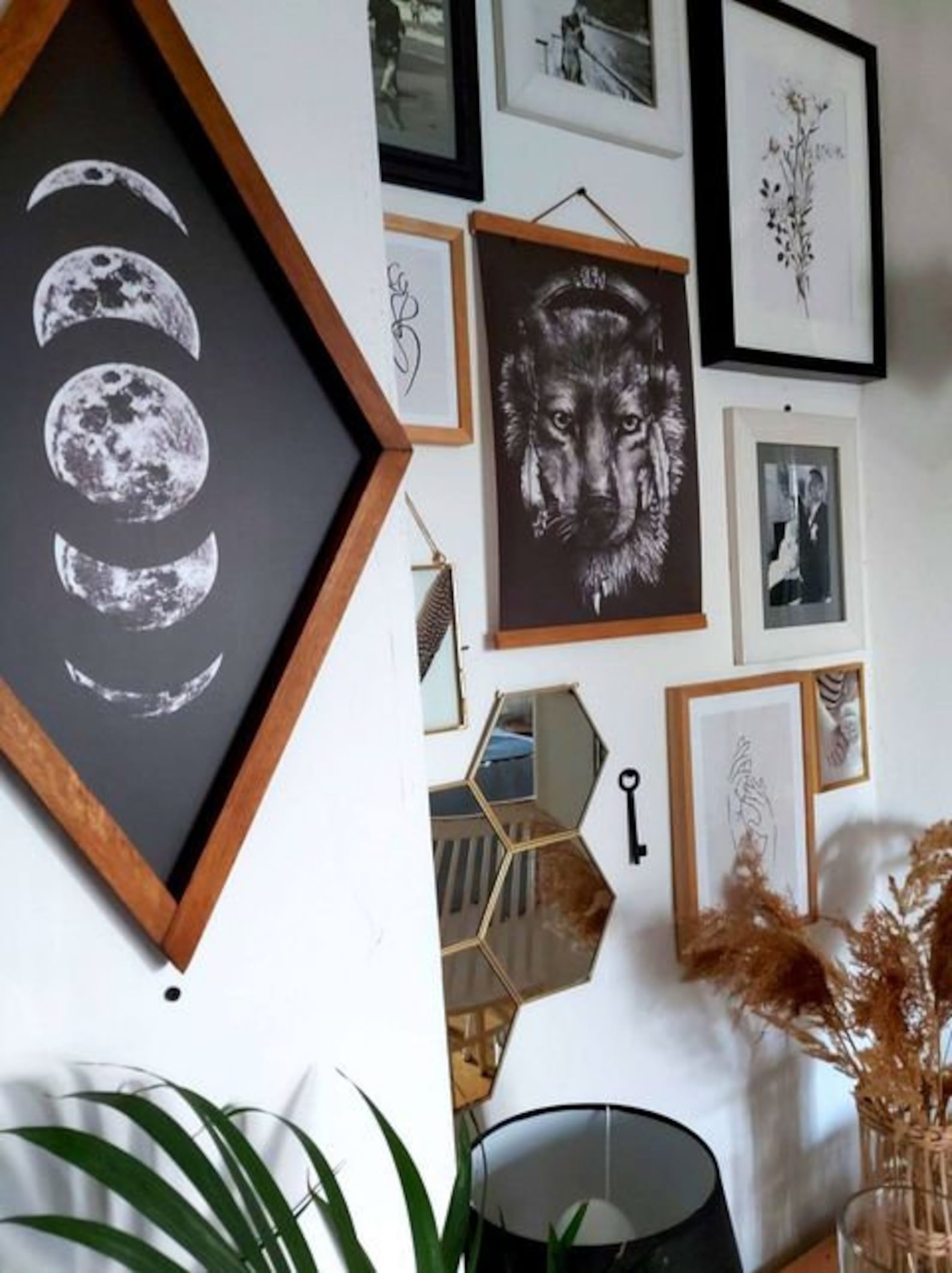 Moon Phases Wall Decor in Wooden Frame – Unique Wall Art - Image 4