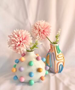 Alternative view of Retro Eclectic Colorful Bud Vase Cute Ceramic Vase