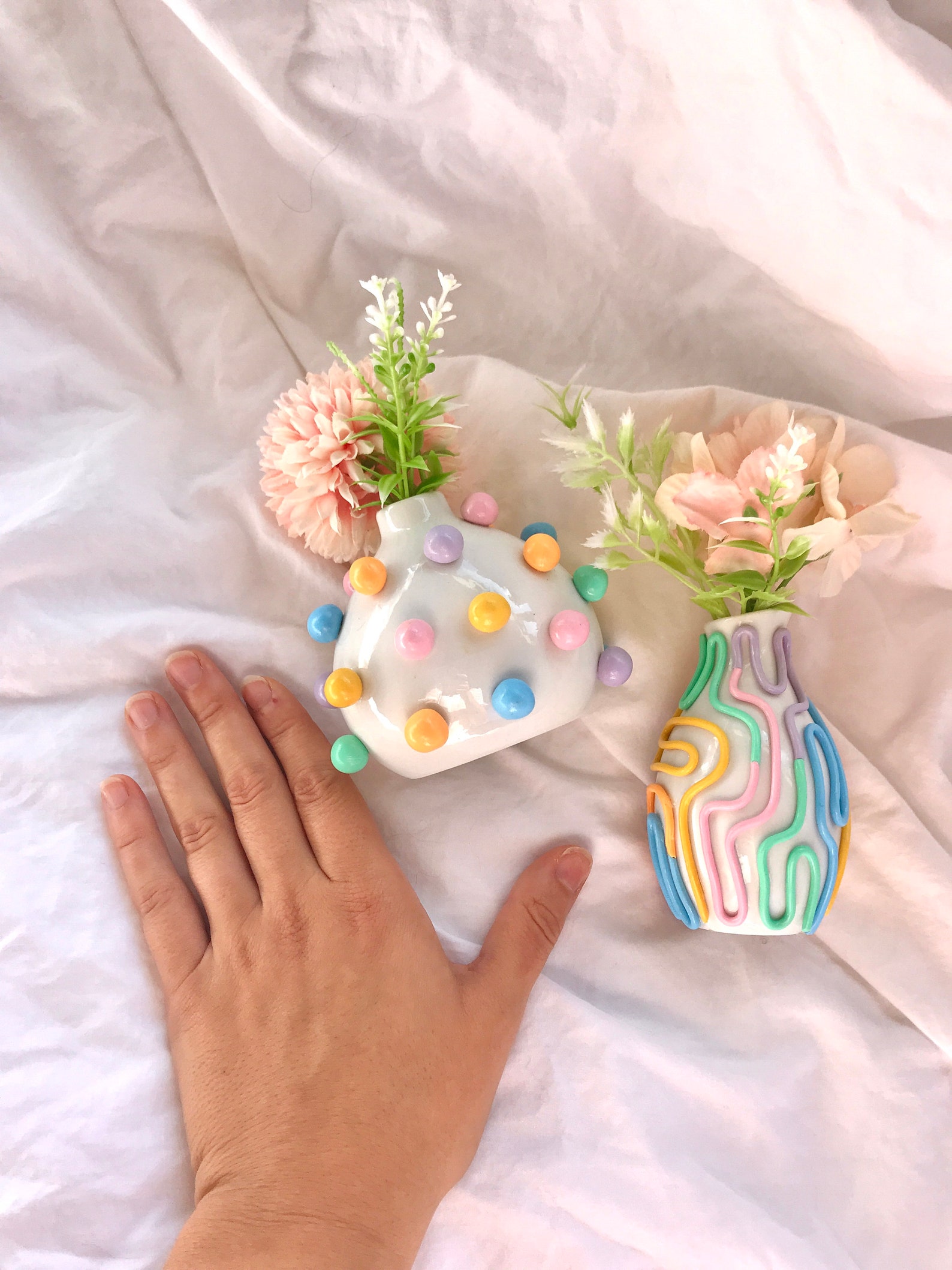 Retro Eclectic Colorful Bud Vase Cute Ceramic Vase - Image 5