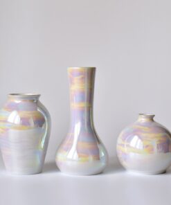 Rainbow vases, Iridescent Ceramic Vase, small vases 3 set