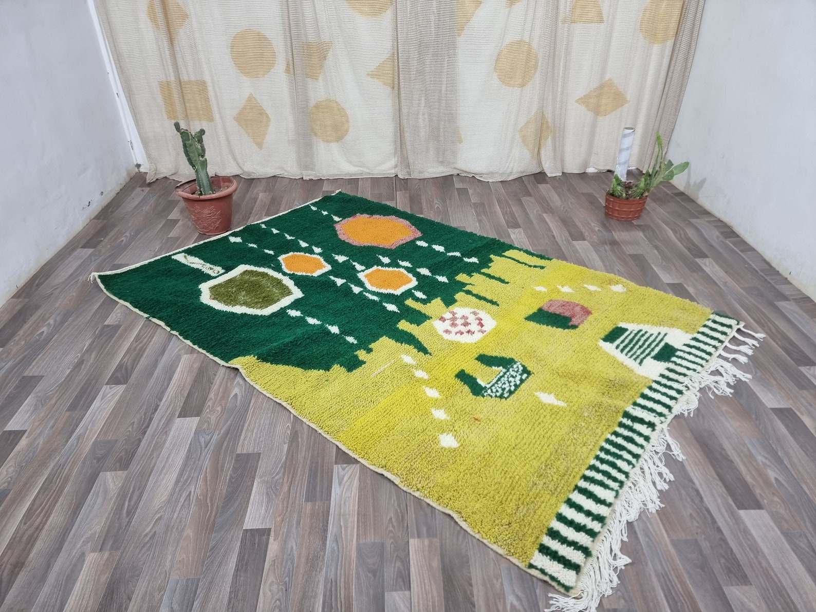 Artistic Wool Rug,Handmade Moroccan Rug,green Moroccan rug, Custom Moroccan Berber rug,Custom green rug, Handmade Rug For Your Living Room - Image 3