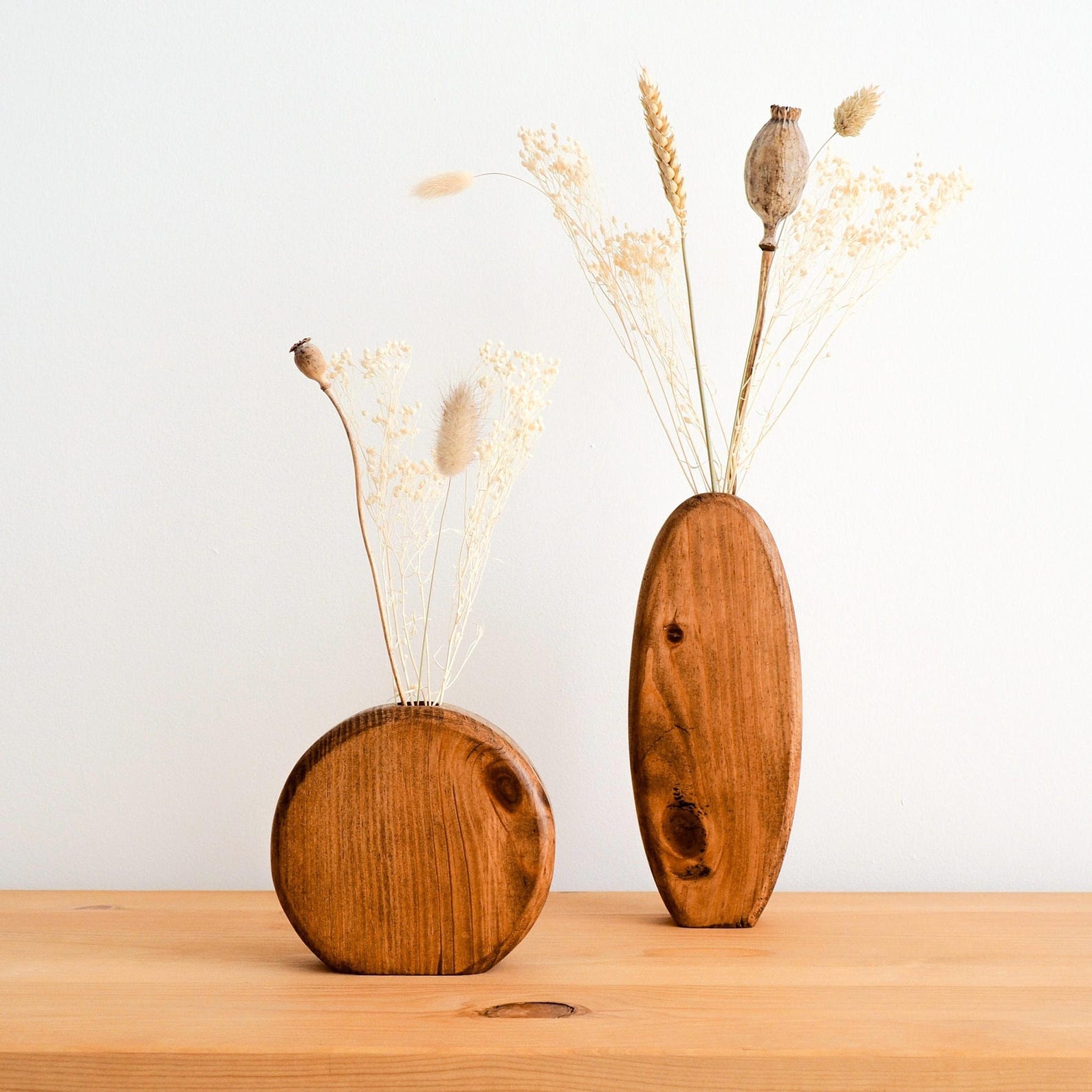 Wooden Flower Vase, Minimal Design, Home decor
