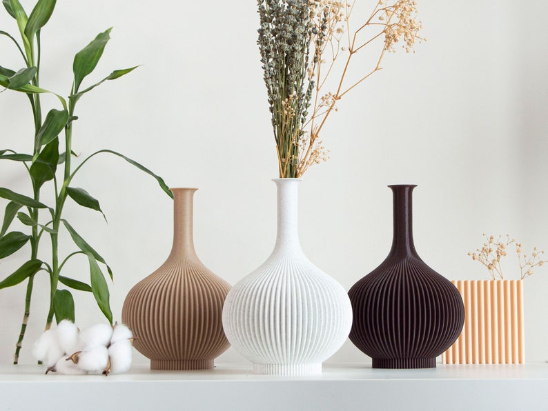 Unique Shelf Decor, Dried Flower Vase, Nordic Home Decoration Modern Decor Objects - Image 4