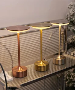 Alternative view of LED Desktop Lamp USB Touch Dimming Metal Recharge Night Light For Coffee Bar Restaurant Bedside Reading Decoration Table Lamps