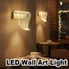 Tricolor Led Wall Lamp Sconces For Bedroom Gold Sconce Light Decorative For Living Room Home Interior Leaf Metal Scones Lighting