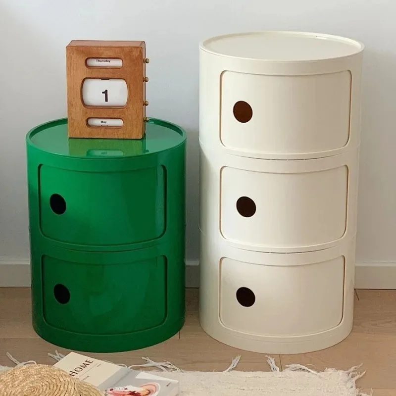Round Storage Multi-cabinet Color Multi-layer Small Cabinet Snack Cabinet Bedroom Room Locker Bedside Table Living Room Cabinets - Image 2