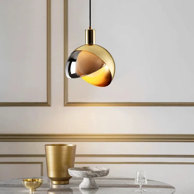 Modern Round Ball Glass Chandelier LED Lighting Bedroom Bedside Creative Lamp Kitchen Dining Room Decorative Lighting Fixture - Image 3