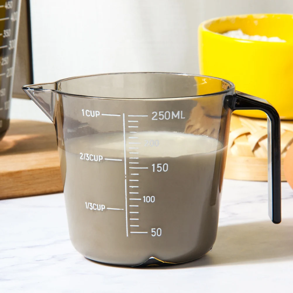 1Pcs Plastic Measuring Cup 250ml Transparent Portable Spout Kitchen Scale Accurate Markings Baking Home Restaurant Hotel