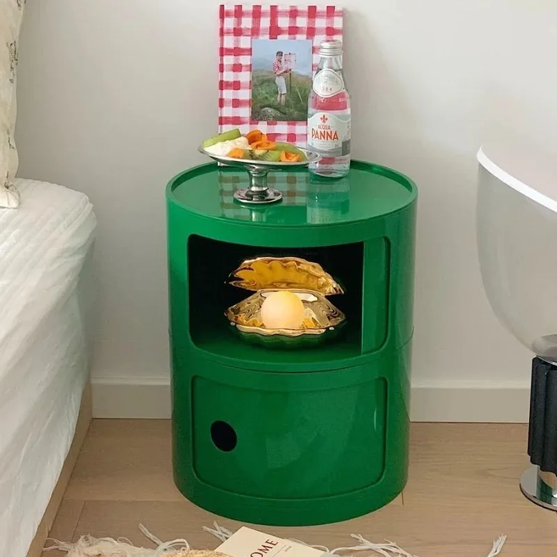 Round Storage Multi-cabinet Color Multi-layer Small Cabinet Snack Cabinet Bedroom Room Locker Bedside Table Living Room Cabinets - Image 6