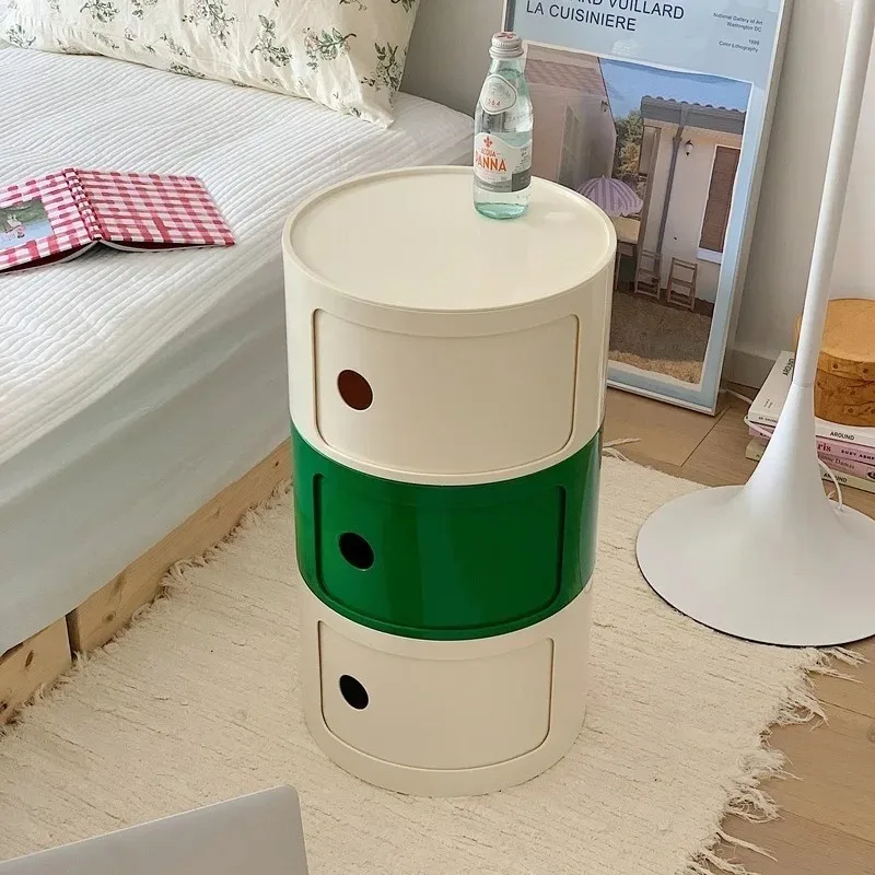 Round Storage Multi-cabinet Color Multi-layer Small Cabinet Snack Cabinet Bedroom Room Locker Bedside Table Living Room Cabinets - Image 4