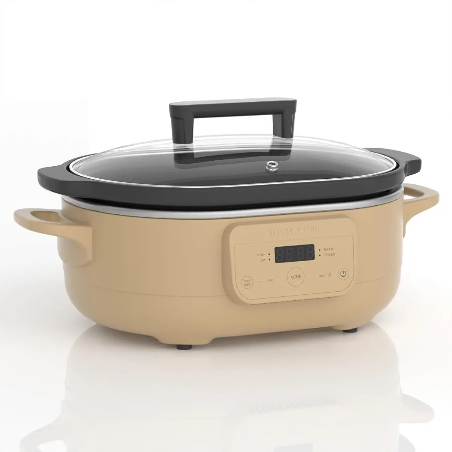 6 Quart Programmable Slow Cooker with Removable Nonstick Pot for Healthy Cooking Ideal Small Kitchen Appliance for Family Dinne