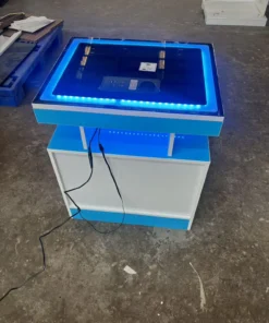 Alternative view of LED Nightstand with Wireless Charging Station,Black Night Stand with 2 Drawers,Glass Top Smart Bedside Table