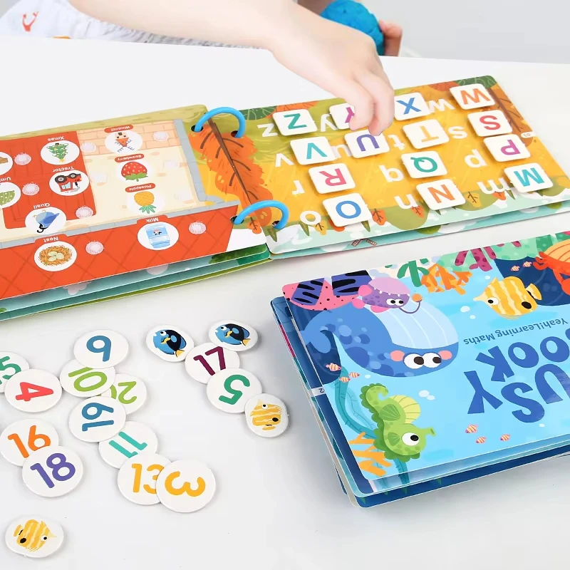 Montessori Baby Busy book My First Quiet Book Paste Early Learning Education Children Toy Matching Puzzles Game For Baby Gift - Image 3