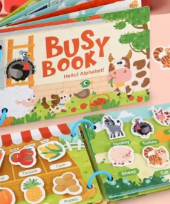Montessori Baby Busy book My First Quiet Book Paste Early Learning Education Children Toy Matching Puzzles Game For Baby Gift