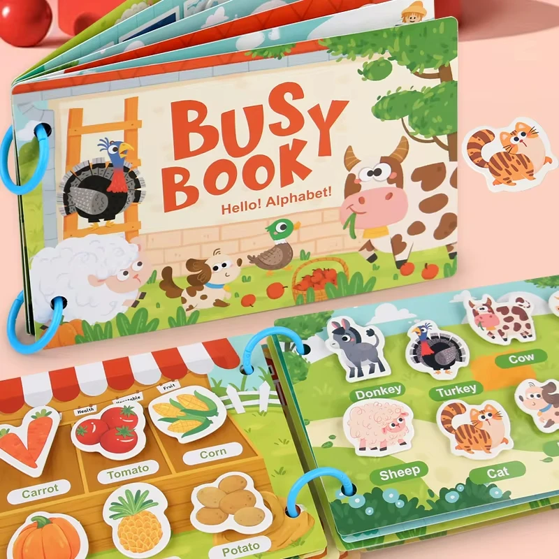 Montessori Baby Busy book My First Quiet Book Paste Early Learning Education Children Toy Matching Puzzles Game For Baby Gift