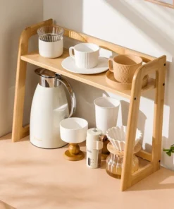 Alternative view of Multi-Layer Kitchen Countertop Storage Rack for Small Appliances with Cup Holder Household Multi-Functional Plate Organizer