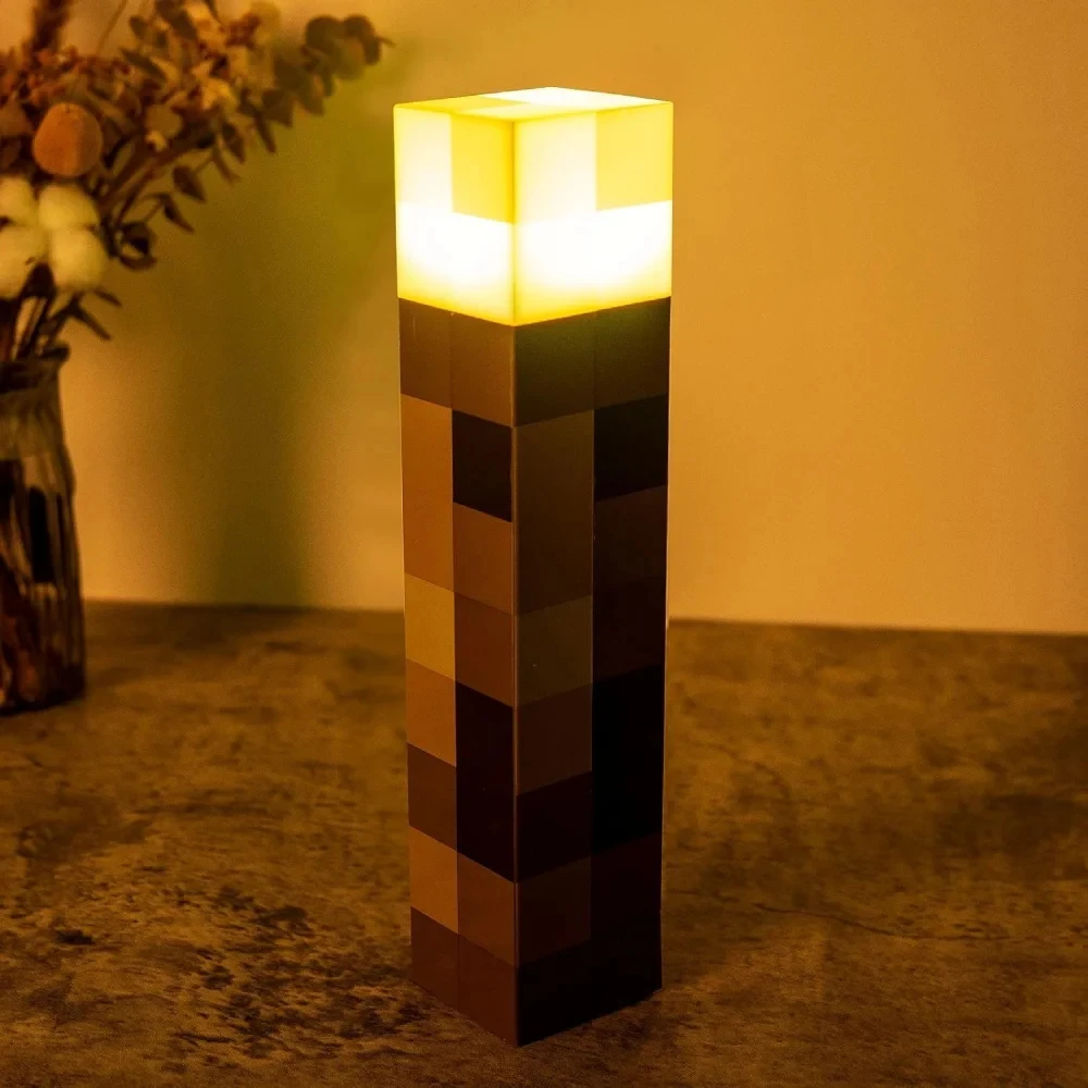 Game Brownstone LED Night Light 4 Colors USB Charging Table Lamp with Buckle Bedroom Decor Kids Toy Gift Torch Lamp Figure