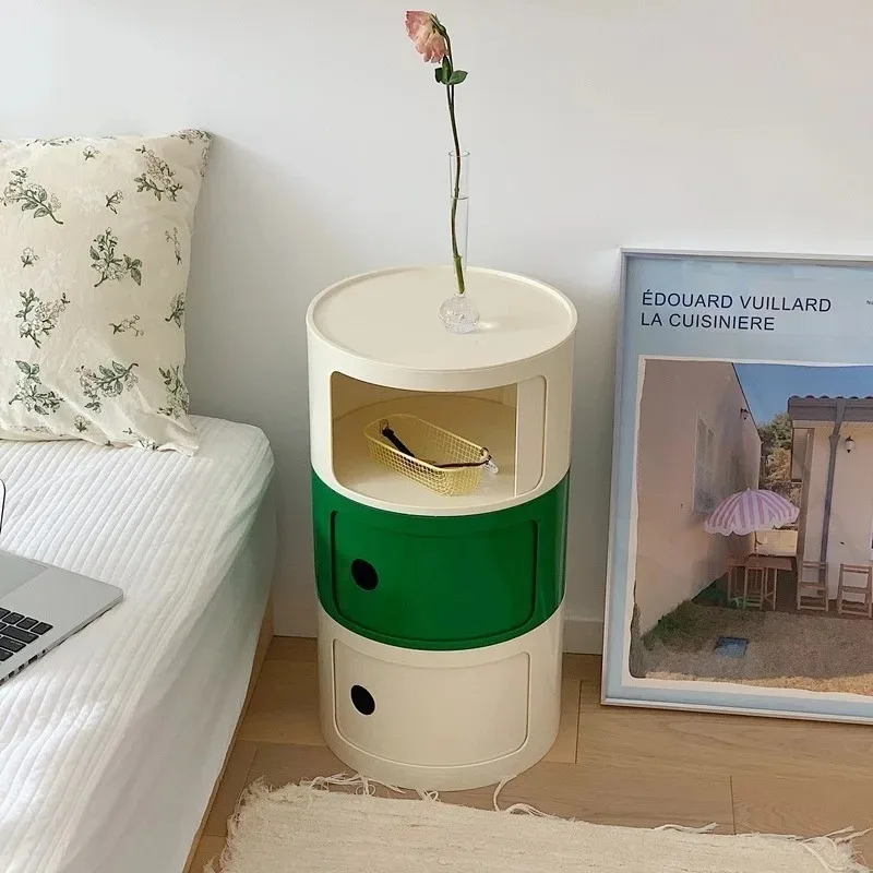 Round Storage Multi-cabinet Color Multi-layer Small Cabinet Snack Cabinet Bedroom Room Locker Bedside Table Living Room Cabinets - Image 5