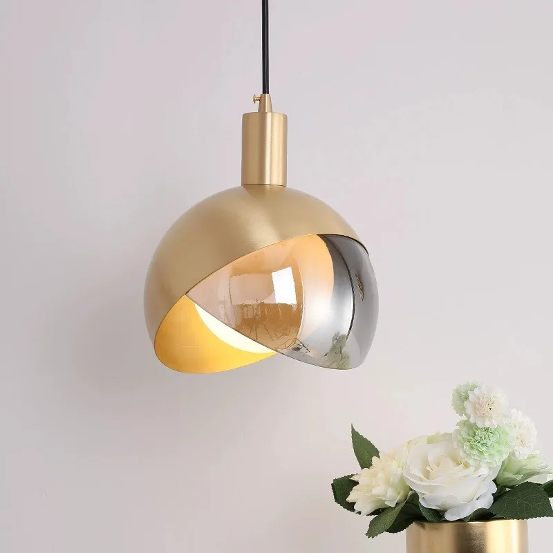 Modern Round Ball Glass Chandelier LED Lighting Bedroom Bedside Creative Lamp Kitchen Dining Room Decorative Lighting Fixture - Image 4