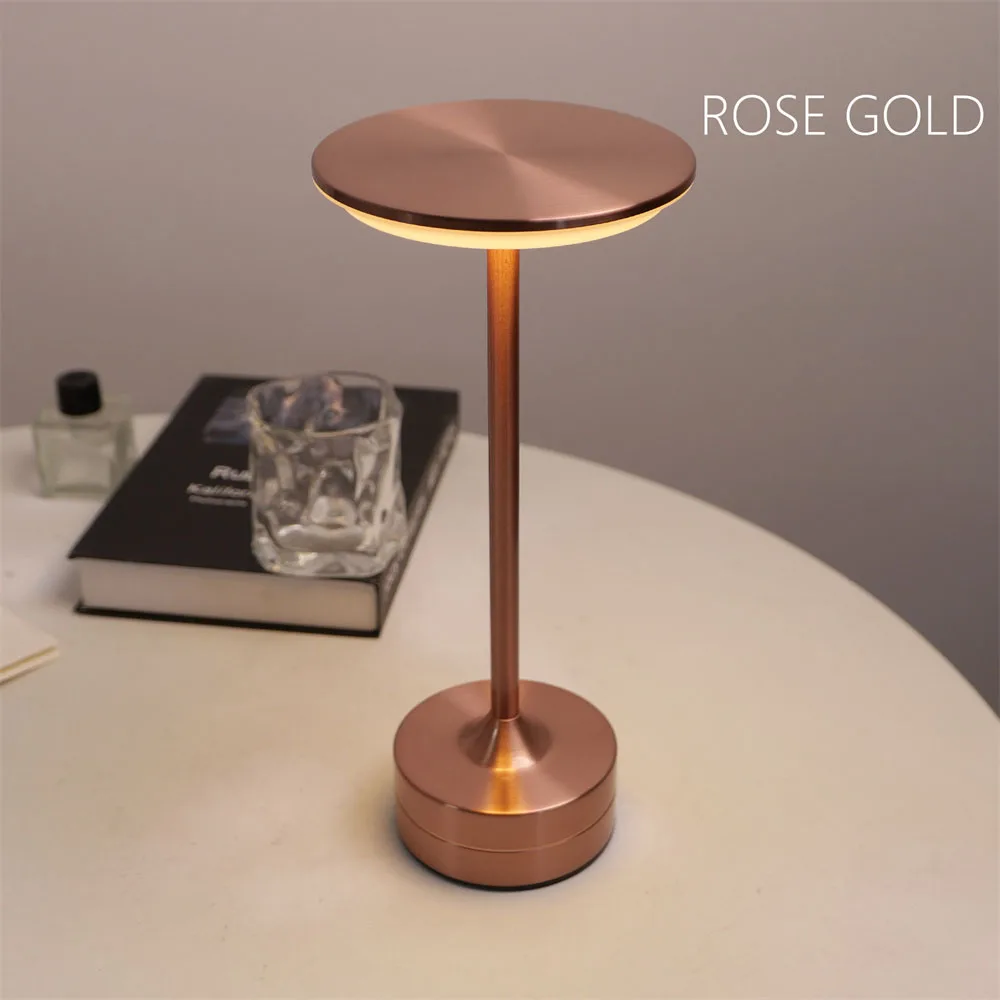 LED Desktop Lamp USB Touch Dimming Metal Recharge Night Light For Coffee Bar Restaurant Bedside Reading Decoration Table Lamps - Image 5