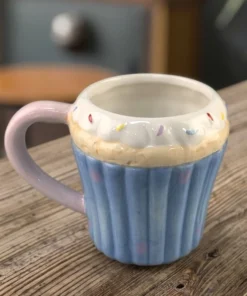 Ice Cream Muffin Cake Shaped Ceramic Mug Cute Novelty Coffee Cup For Women Party Centerpiece Table Decor Birthday Gift Home