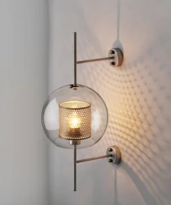 Alternative view of Modern Glass Wall Lamps Fixture Luminaire Sconce Lighting Bedside Living Room Home Decoration Aisel Horridor Golden Ball Light