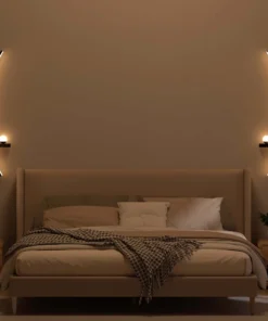 2pcs Modern Adjustable LED Wall Sconce, 31.5" Arched Metal Bedside Lamp, 3000K Warm Glow, Indoor Use for Bedroom