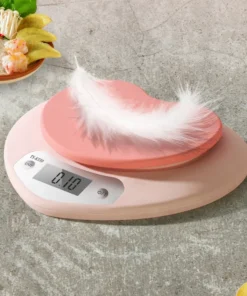 Multi-Function Kitchen Baking Scale Pink Heart-shaped Portable High-Precision Digital Scale 5kg/1g 2kg/0.1g LCD Electronic Scale