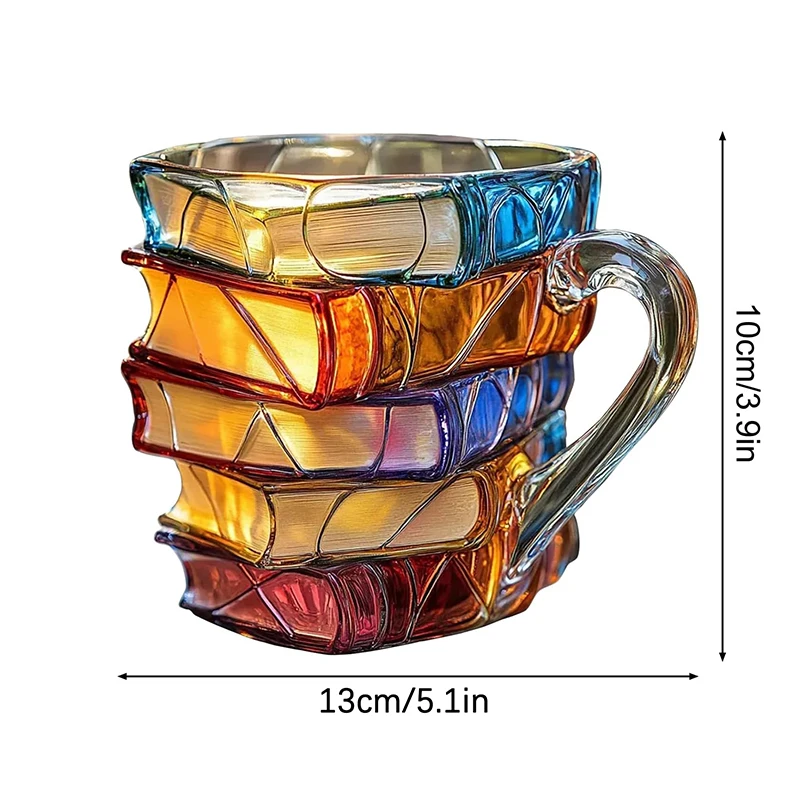 Painted Book Mug 11oz Novelty 3d Painted Books Coffee Mug Unique Colorful Resin Books Stack Coffee Cup Collection Gifts - Image 6