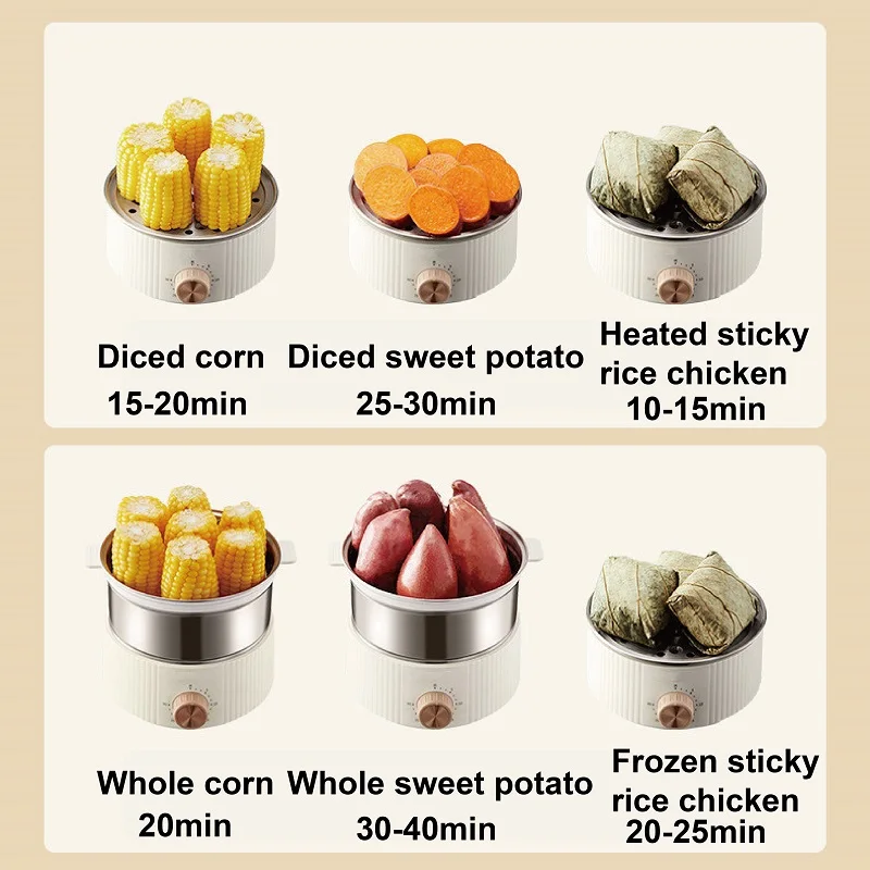 350W Egg Cooker Multifunctional Breakfast Machine Food Heater 304 Stainless Steel Egg Steamer Home Double Layer Electric Steamer - Image 3