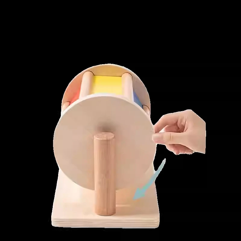 Montessori Teaching Aids, Spning Drum Rotating Rainbow, Baby Intelligence, Baby Children's Toys, Early Education Montessori Toy - Image 3