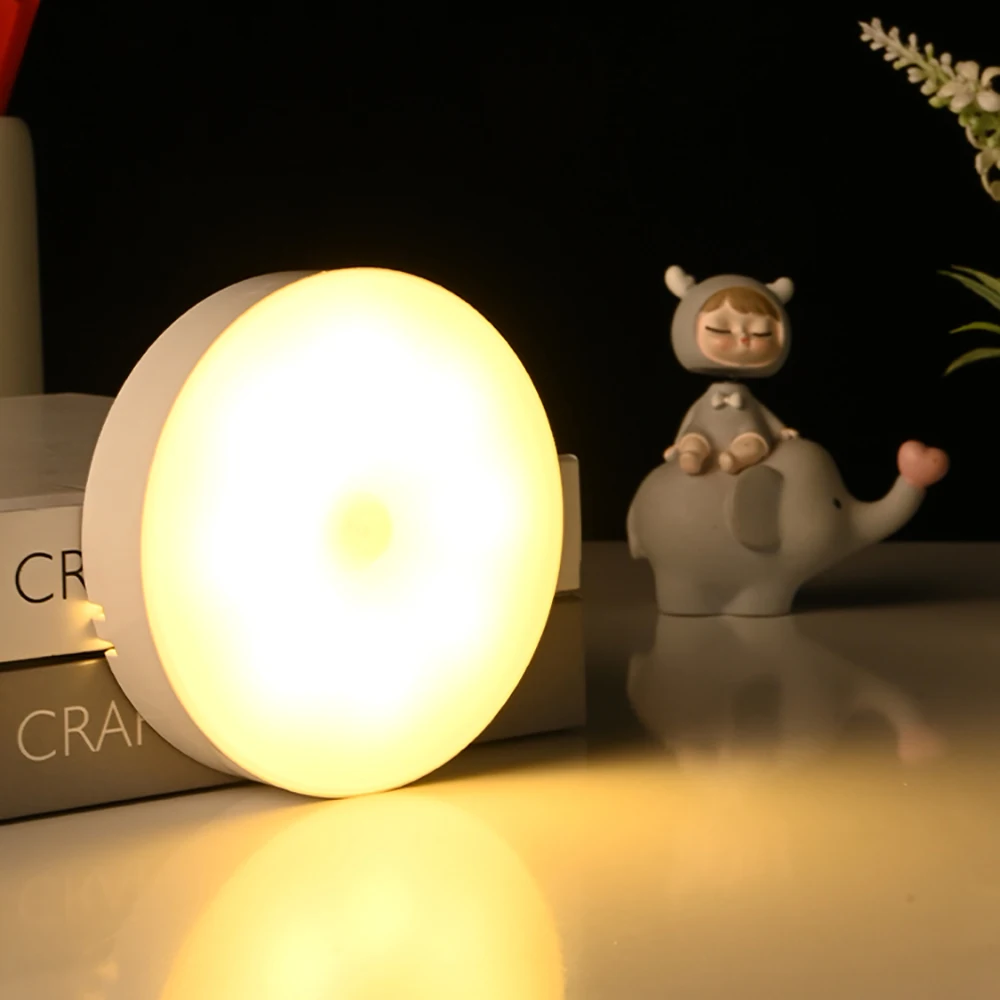 8LED Motion Sensor Night Light, USB Rechargeable Human Body Induction Lamp for Bedroom Bedside Cabinet - Image 3