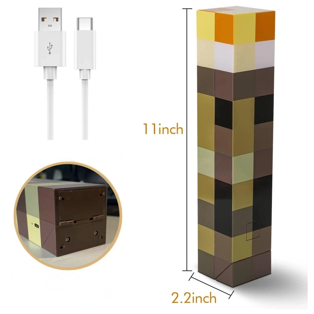 Game Brownstone LED Night Light 4 Colors USB Charging Table Lamp with Buckle Bedroom Decor Kids Toy Gift Torch Lamp Figure - Image 2
