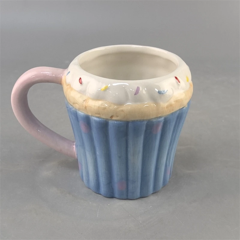Ice Cream Muffin Cake Shaped Ceramic Mug Cute Novelty Coffee Cup For Women Party Centerpiece Table Decor Birthday Gift Home - Image 5